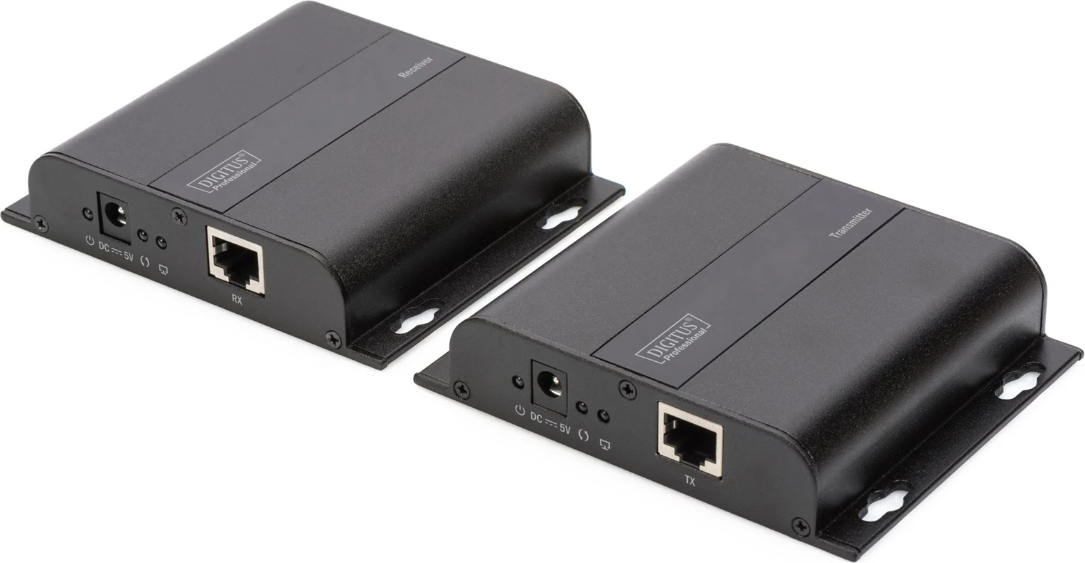 HDMI razširje 4K, komplet oddajnik in sprejemnik Digitus DS-55122, s CAT6 kablom, črn