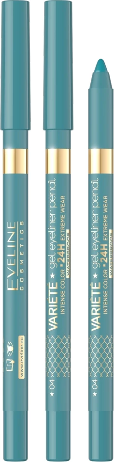 Gel svinčnik za oči, vodoodporen Eveline Cosmetics Variety 04 Lagoon, 1 kos
