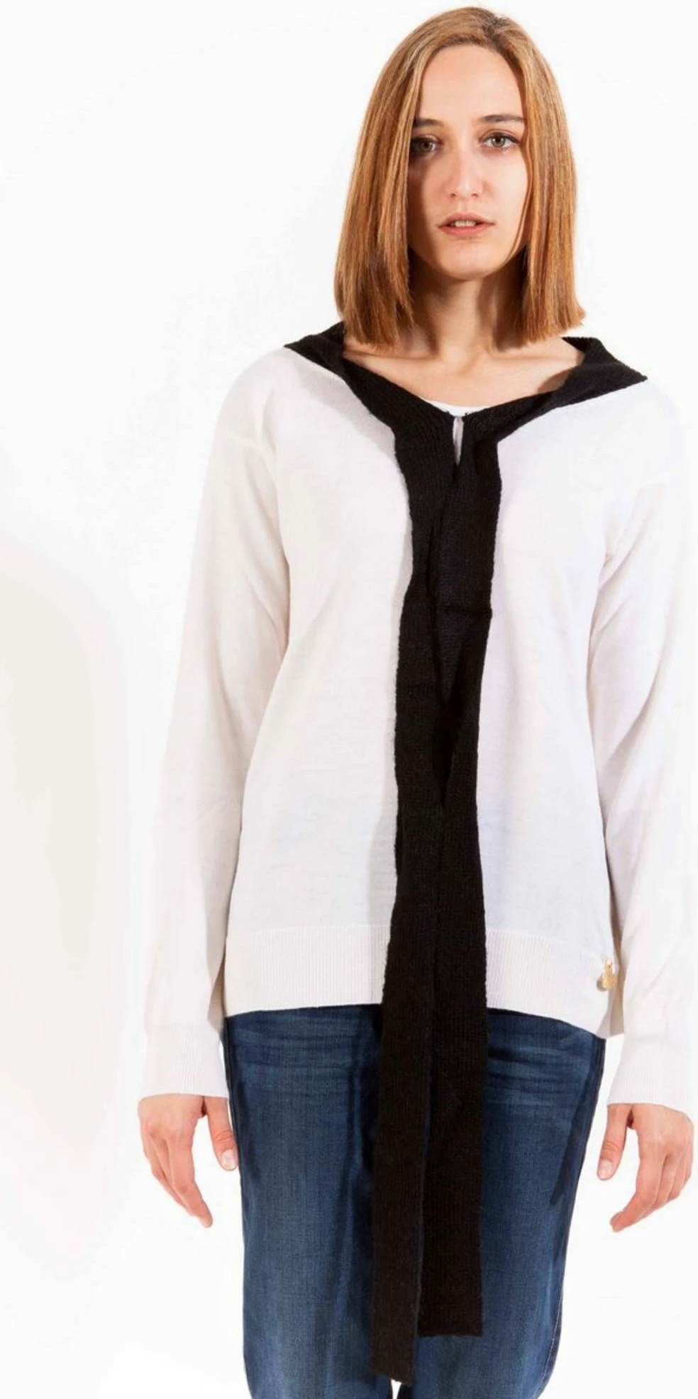 Pletenina LOVE MOSCHINO, ženska, bela