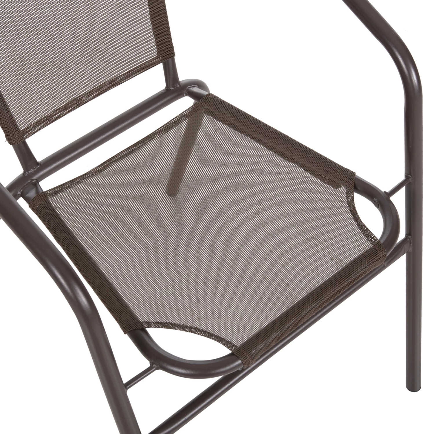 Vrtni naslanjač LEDAN FH5977.02 kovina in tekstilen v rjavi barvi 55x58x72H cm