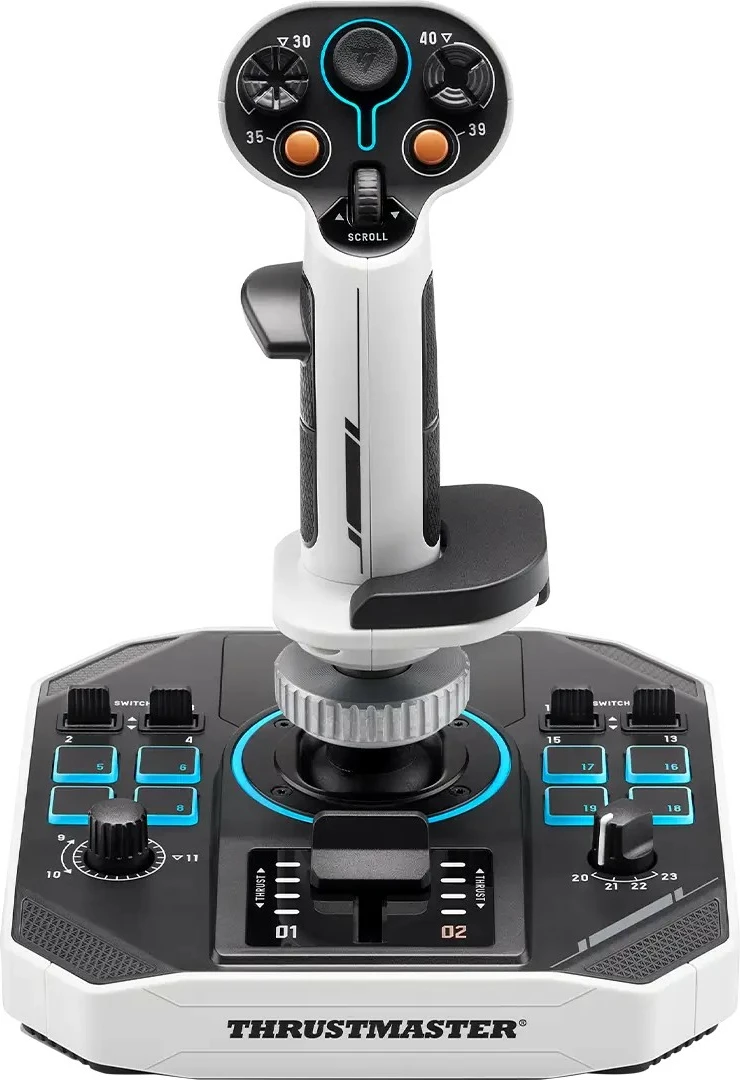 Napreden joystick za letenje Thrustmaster SoL-R 1 FlightStick za PC, LED, USB Type-C, črno/bel