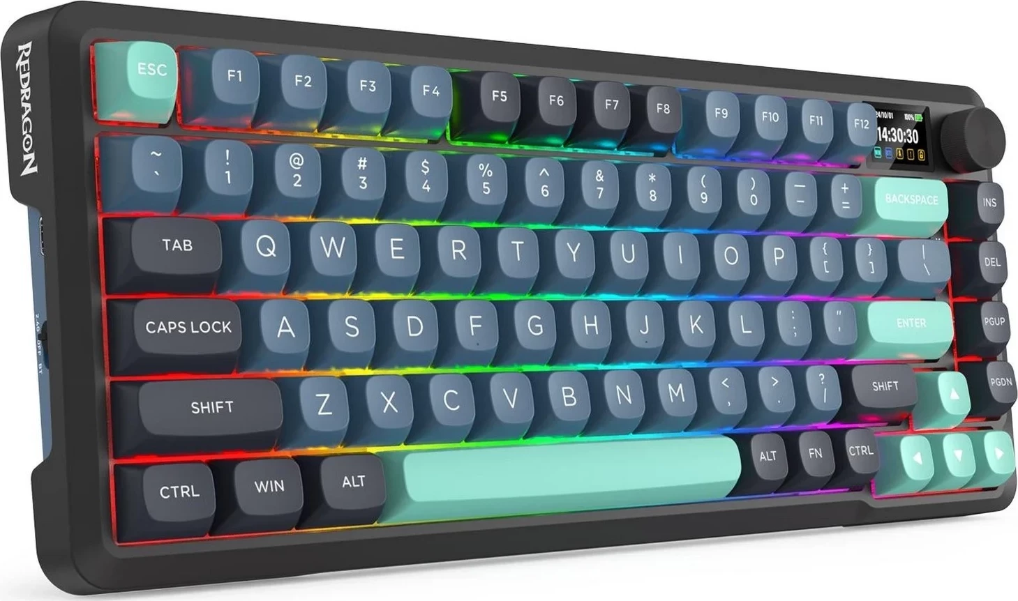 Mekančna tipkovnica Behemoth Redragon K724GBG-RGB-PRO, RGB, brezžična/žična, siva