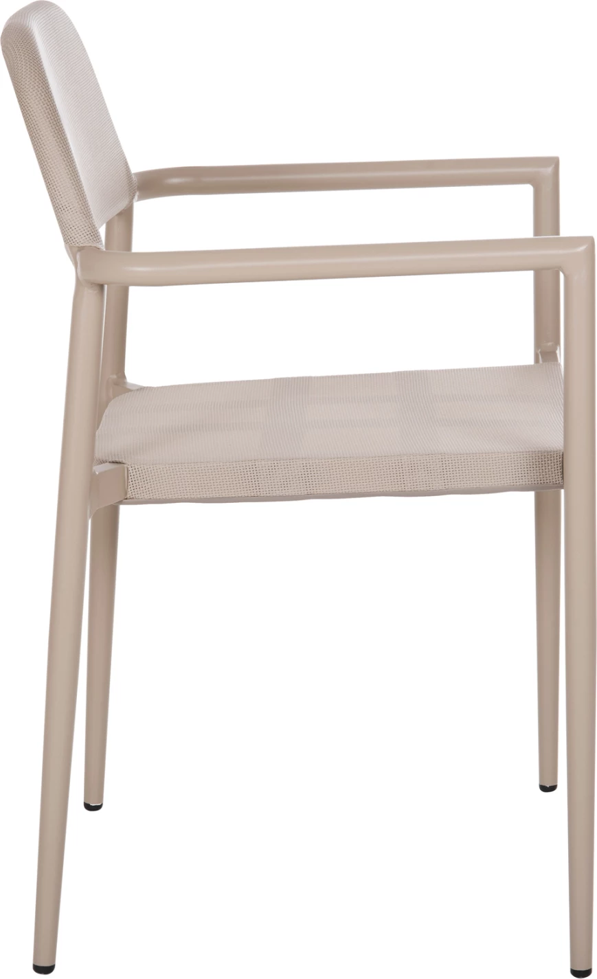 Aluminijasti naslanjač RONNY FH5998.03 s šampanjskim okvirjem in tekstilenom 53x51x80H cm