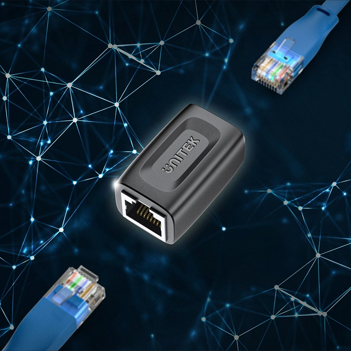 Povezovalec RJ45 (F) - RJ45 (F) Cat.6, 1 Gbps, črn (Unitek)