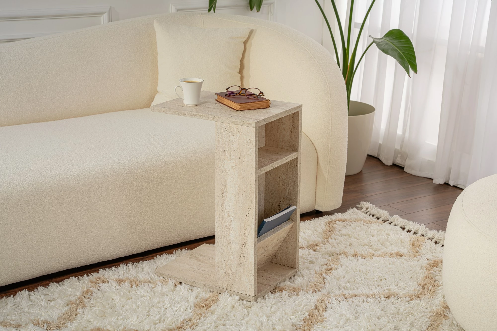 Stranska mizica Filinta Hanah Home, travertin