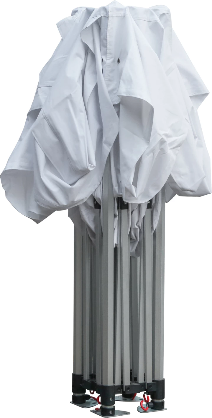 Trpežen paviljon z 3 stranskimi senčili CRESSEN FH21097.01 zložljiv-aluminijasto srebrno ogrodje-bela 3x3x3,4Hm