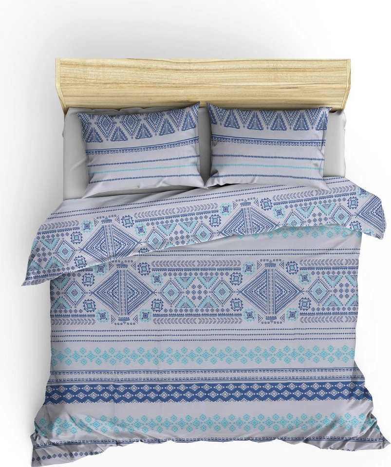 Prevleka za odejo Super King Ranforce, L'essentiel, Zaur, bela, temno modra, turkizna