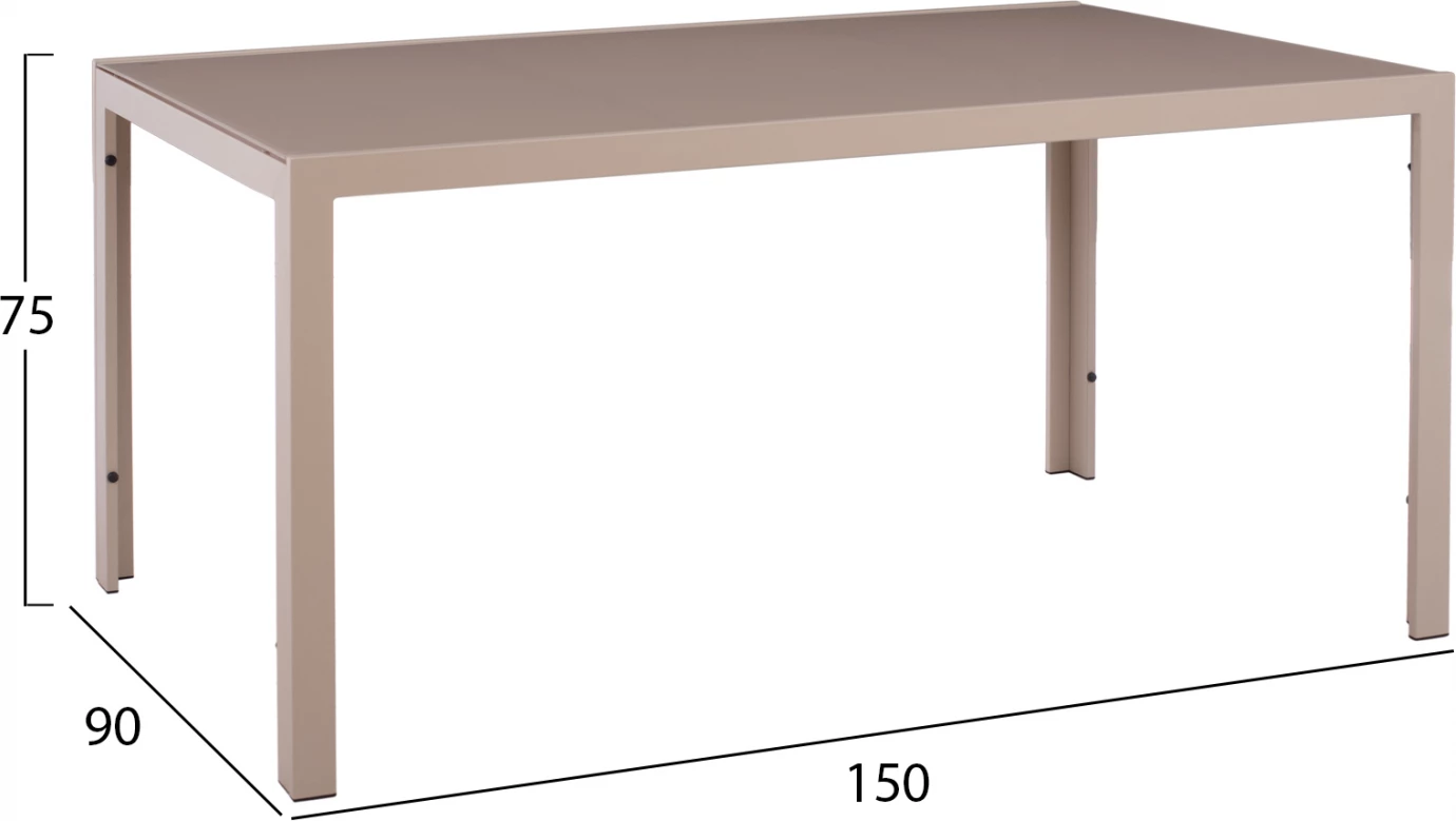 Jedilni set 7 kosov miza cappuccino 150x90 in ogleno sivi stoli z vrvjo