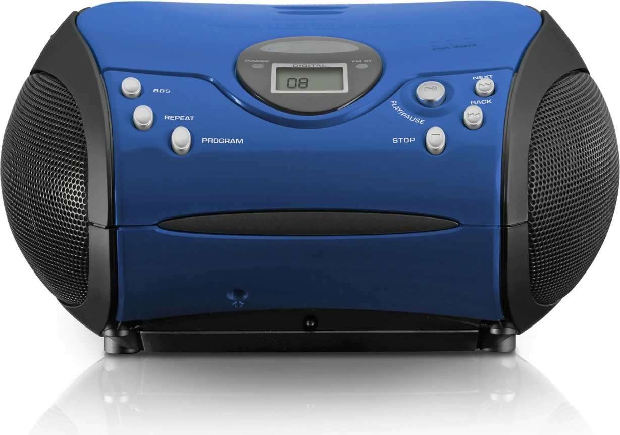 Prenosni CD radio Lenco SCD-24, FM, LCD, modro/črn Prenosni CD radio Lenco SCD-24, FM, LCD, modro/črn