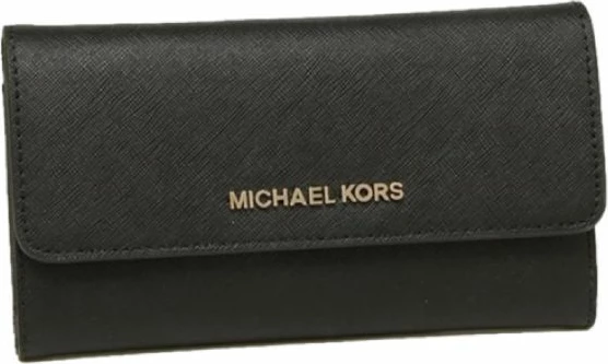 Eleganten ženski denarnica Jet Set Travel LG Trifold, Michael Kors, črna