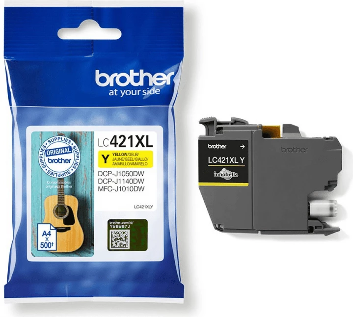 Toner kartuša Brother LC421XLY, XL 500 strani, rumena