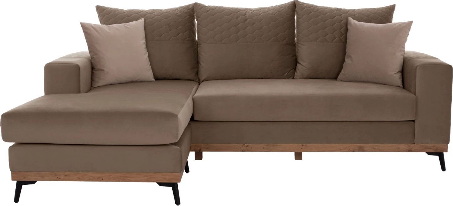 Kotna sedežna garnitura PORTOFINO, bež barva, visoke noge