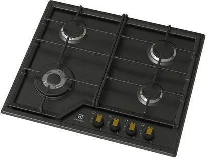 Kuhinjska plošča na plin, 4 kuhalna polja, črna Electrolux EGS6436RK