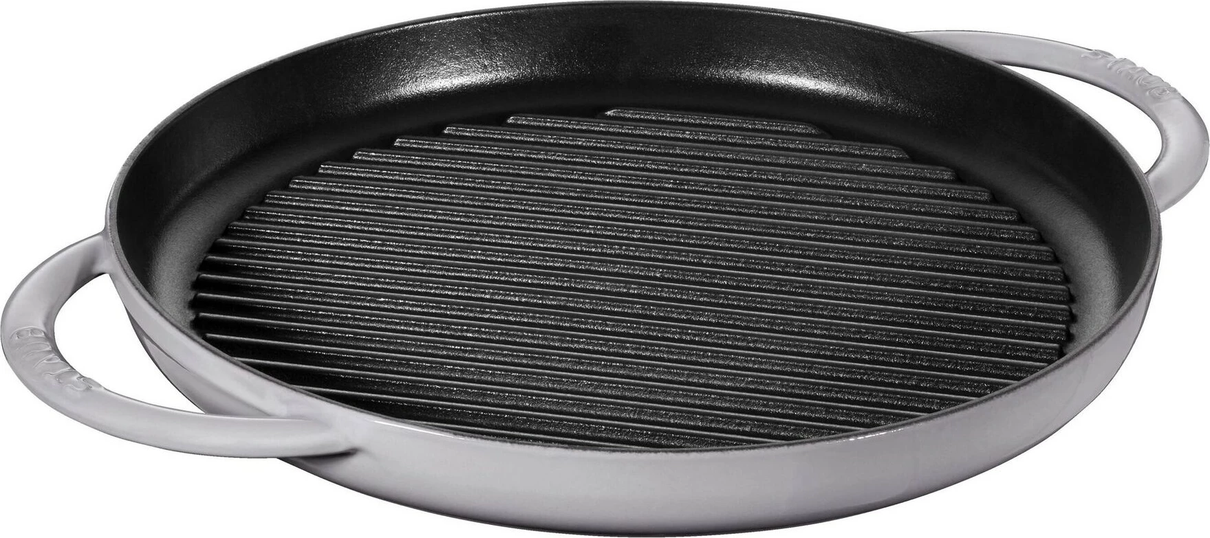 Grill ponev 30 cm, lito železo, nelepljiva, siva - Staub