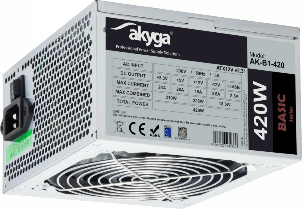 Napajalnik AKYGA AK-B1-420, 420W, ATX, siv