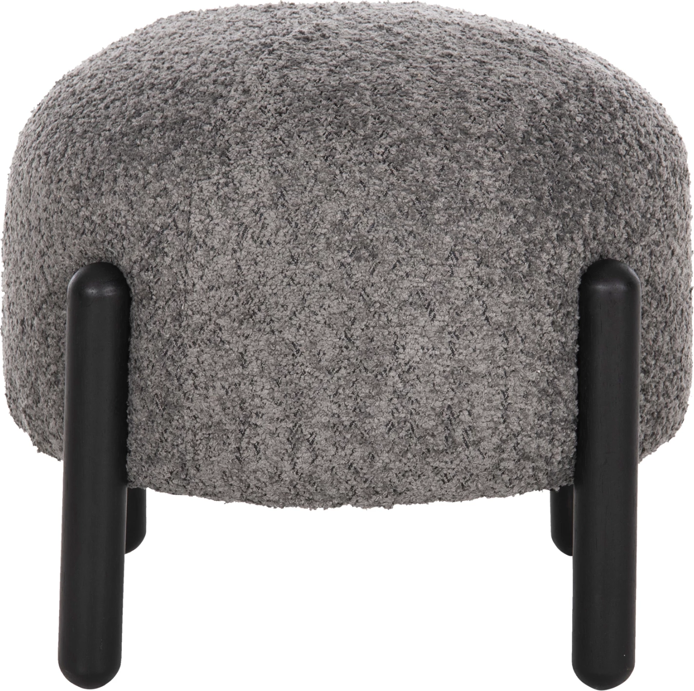 Okrogli stol EWAN FH9596.01 iz sive boucle tkanine s črnimi kovinskimi nogami Φ45x36Hcm