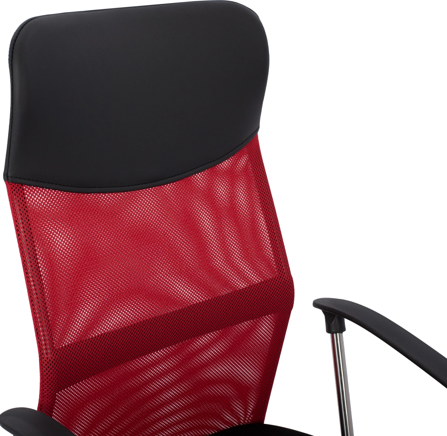 Pisarniški stol FH1000.07 Črna Rdeča Mreža kromirana noga 61x58x118