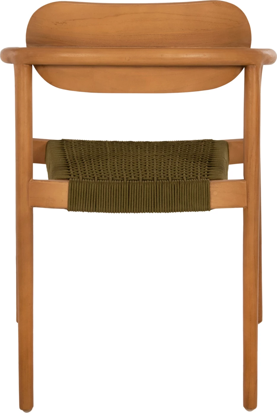 Fotelj OSLO FH9636.05 iz tikovine v naravni barvi in z zeleno vrvjo 55x54x80Hcm