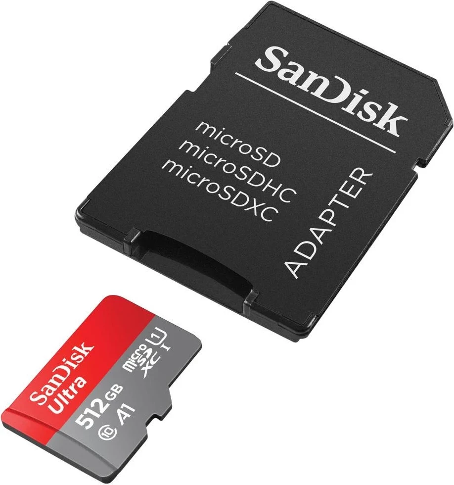 Visokozmogljiva kartica za shranjevanje SanDisk Ultra microSDXC, 512 GB + adapter
