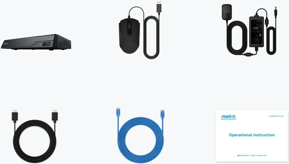 NVR z 8 kanali PoE, Reolink NVS8(NHD), brez HDD, do 12TB, črn