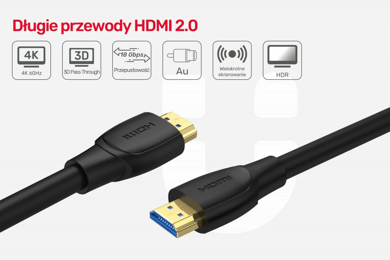 Visokohitrostni HDMI kabel Unitek C11068BK, 7 m, 4K, črn