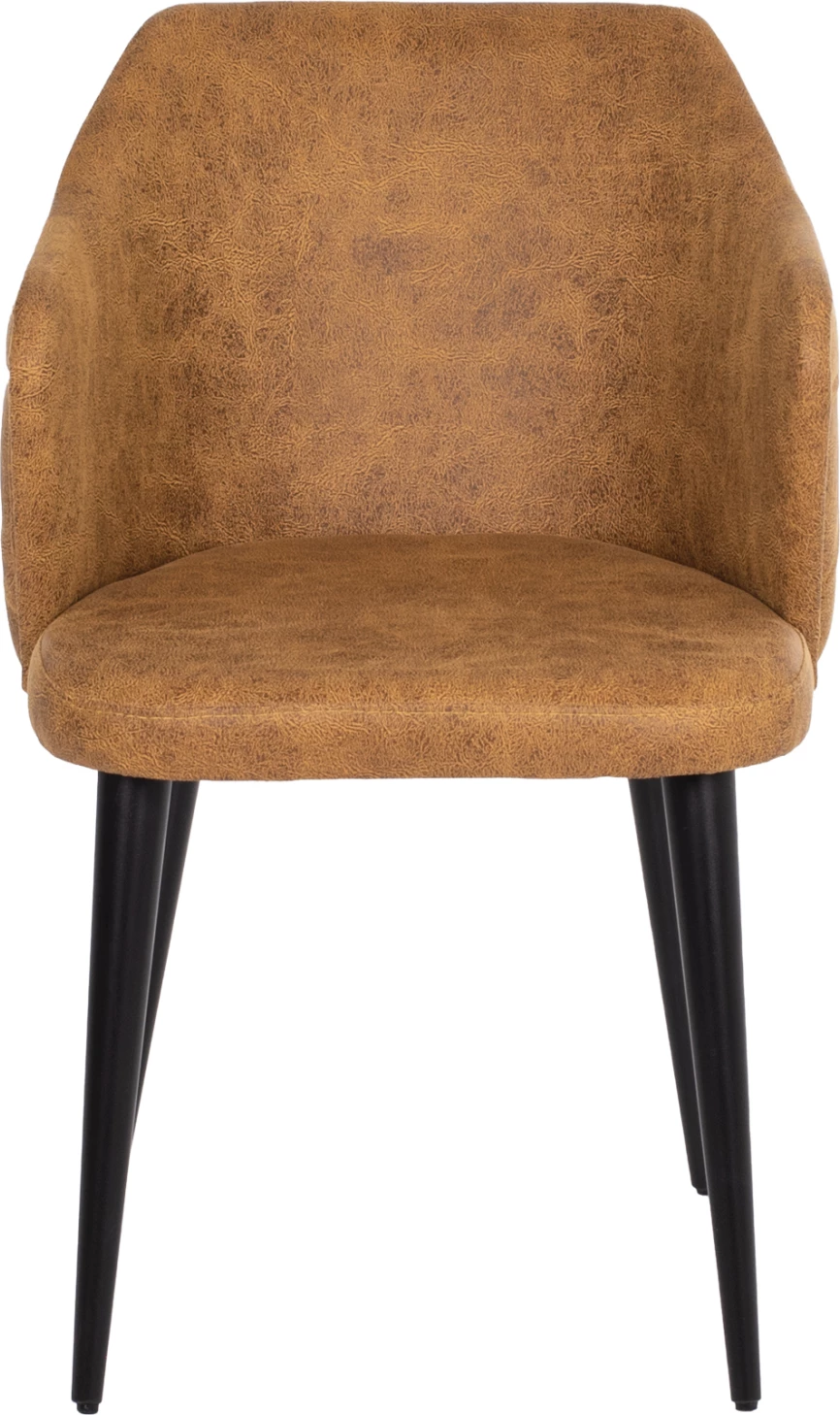 Profesionalni naslanjač Theresa FH9263.19 iz nubuk materiala v zlati barvi z lesenimi nogami 56x60x84Hcm, set 4 kosov