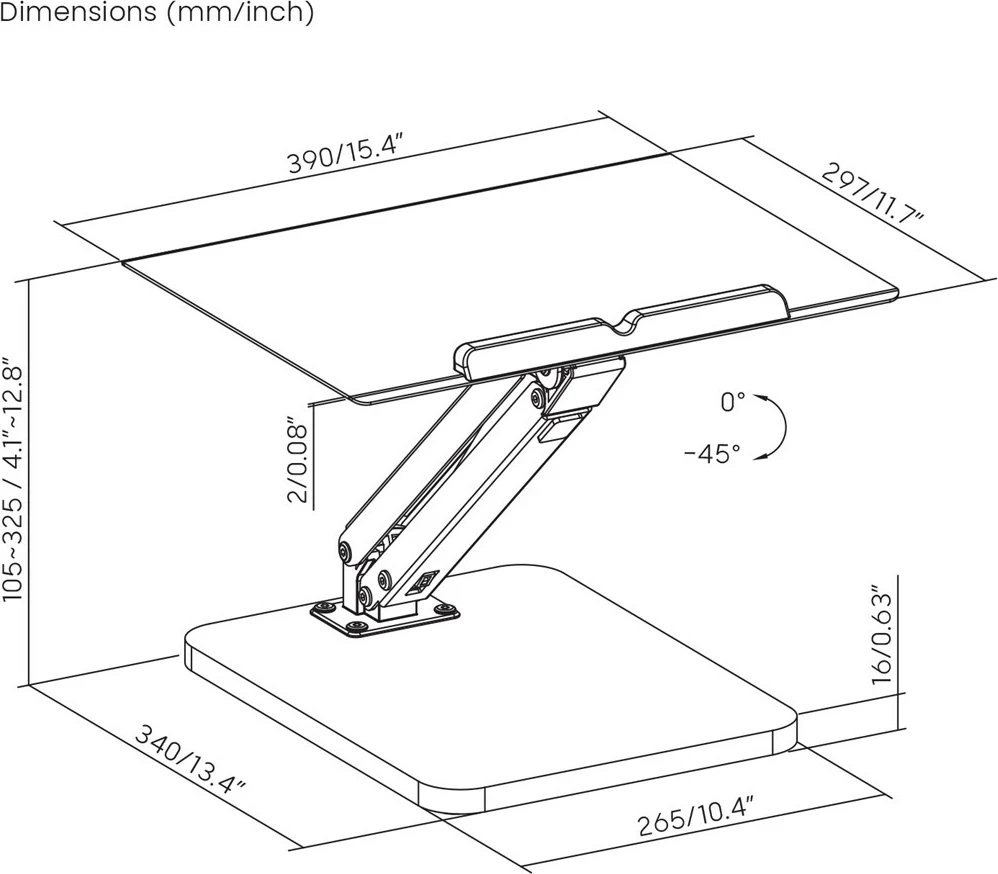 Mizno stojalo za monitor ali prenosnik, Maclean MC-493, črno