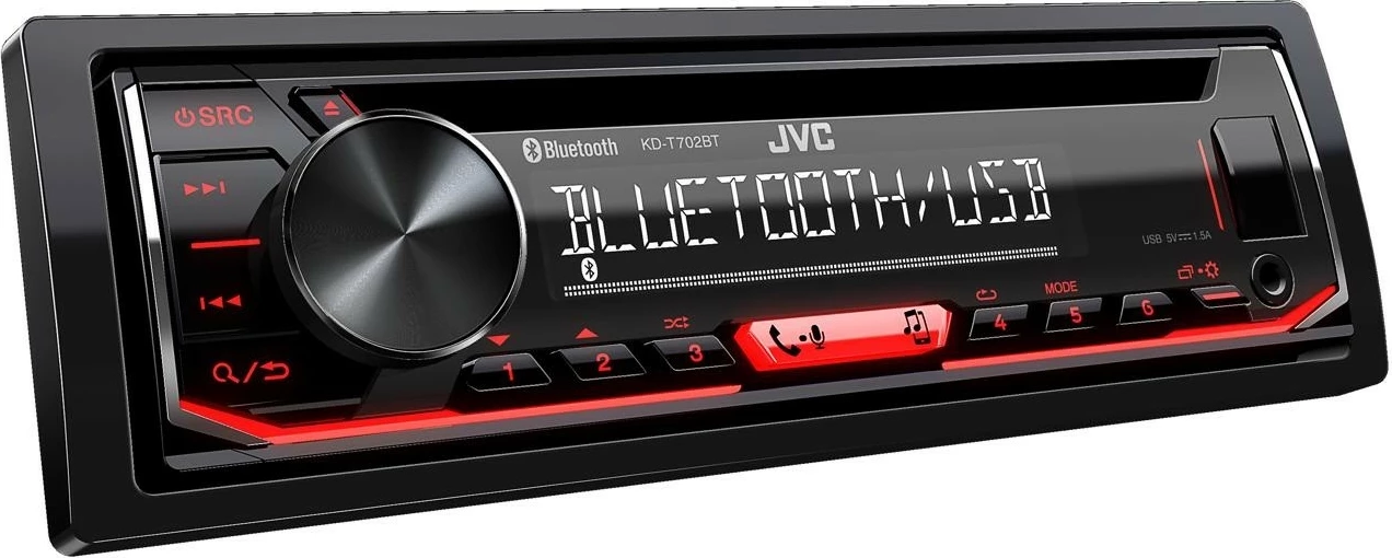 Avtoradio JVC KDT-702BT, Bluetooth, USB, CD, črn