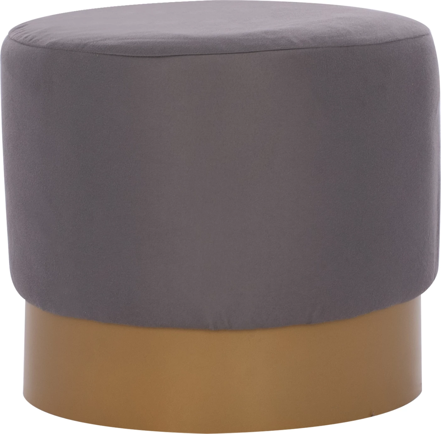 Okrogli pouf/stol FH9260.01 iz sive tkanine, z zlato okroglo osnovo