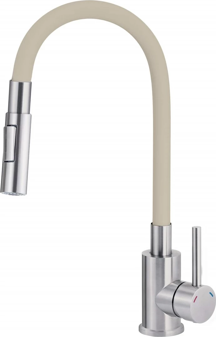 Kuhinjska pipa z ukrivljenim izlivom, dve stopnji pršenja deante BOC_5740