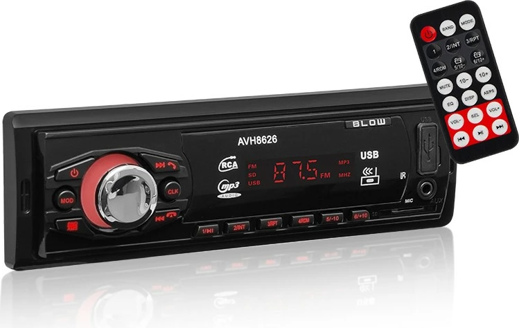 Avtoradio BLOW AVH-8626, MP3/USB/SD/MMC/BT, črn s daljincem