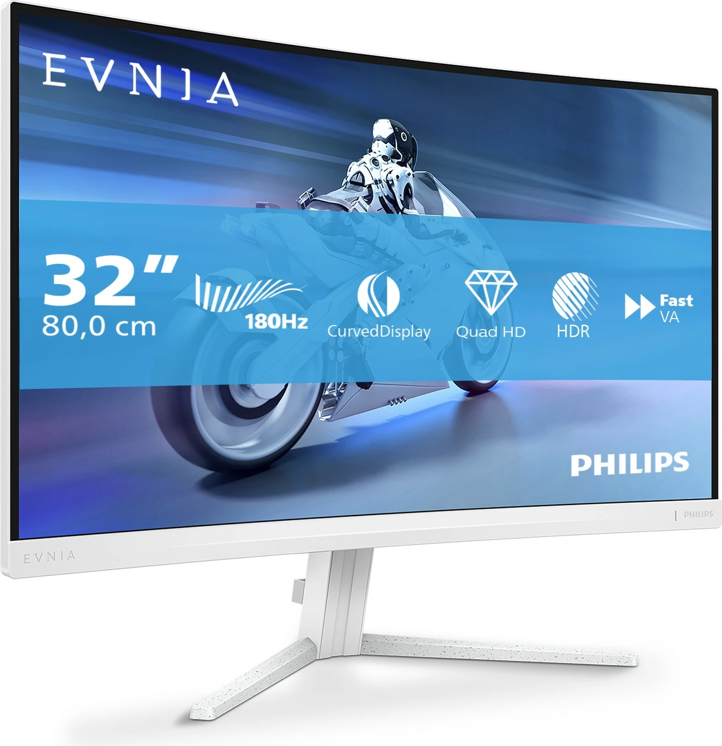 Zaokrožen 32-palčni monitor Full HD, 1 ms, 180 Hz — Philips Evnia 5000 32M2C5501/00, bel Zaokrožen 32-palčni monitor Full HD, 1 ms, 180 Hz — Philips Evnia 5000 32M2C5501/00, bel