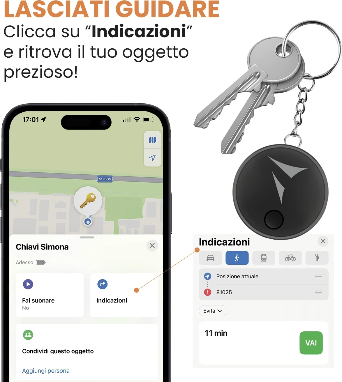 Sledilnik Techmade TM-BL005S Tech Find, črn