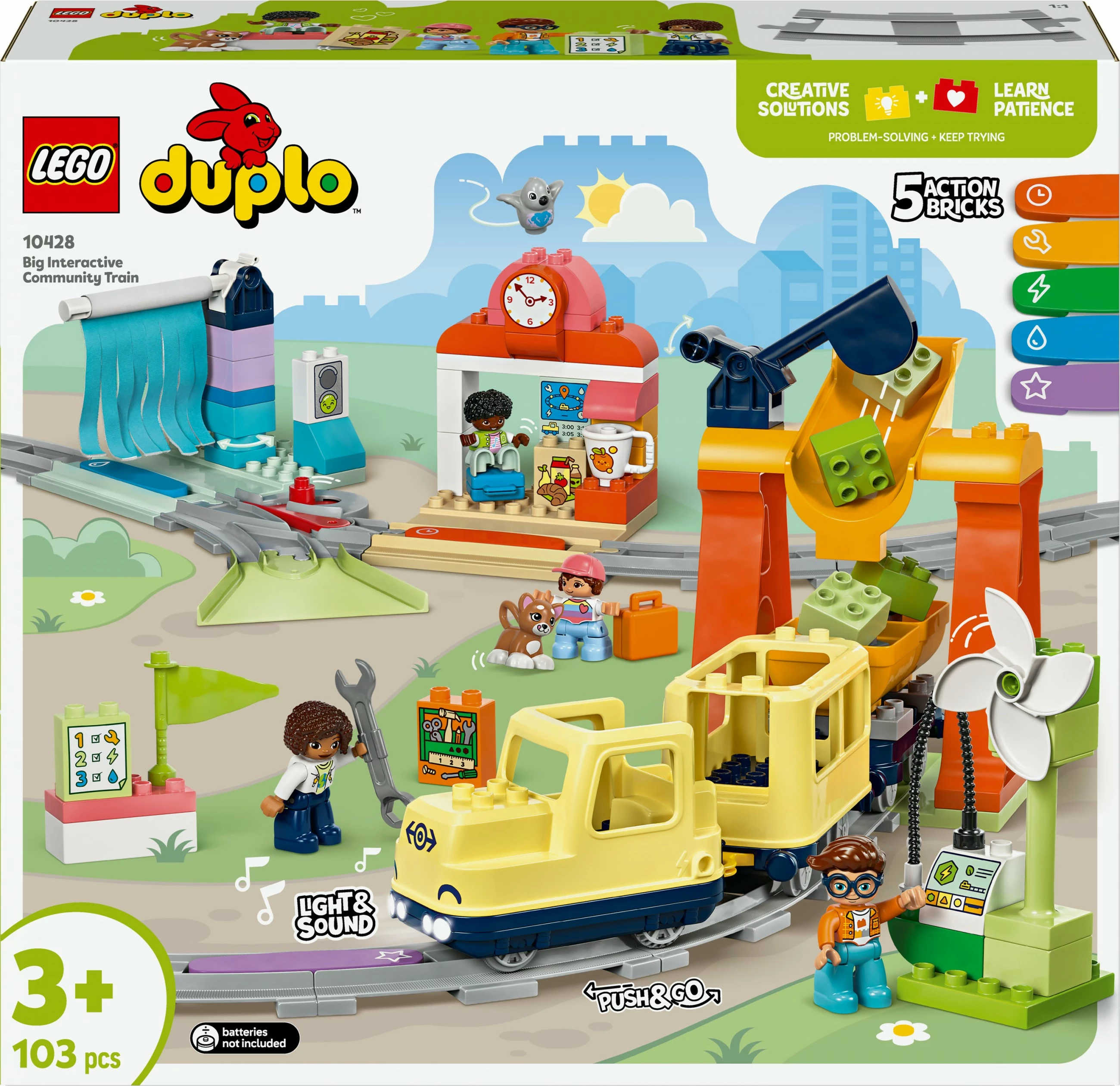 Interaktivni vlak LEGO DUPLO 10428, 103 kosi, večbarven