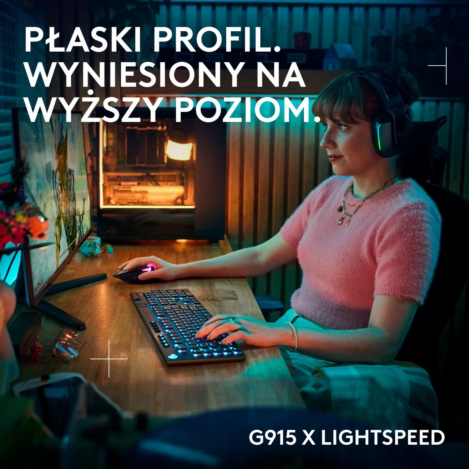 Mehanična tipkovnica RGB Logitech G915 X, črna