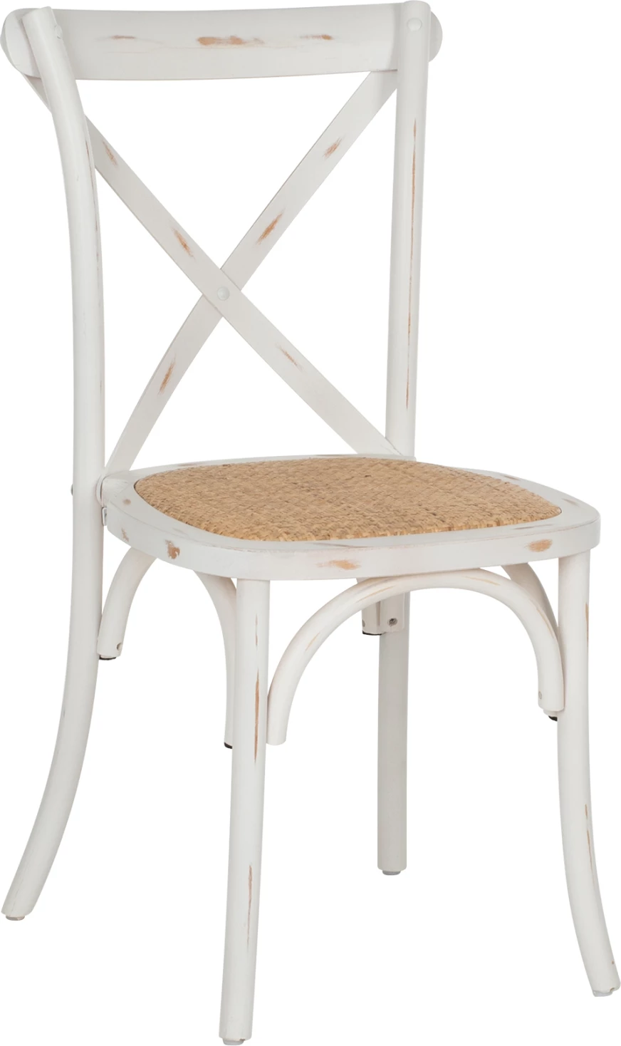 Stol Owen zložljiv lesen iz bukovega lesa v barvi bele pranja s križanim hrbtom FH8575.04 45x55,5x90 cm