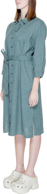 Obleka iz lanenega materiala, Street One, zelena