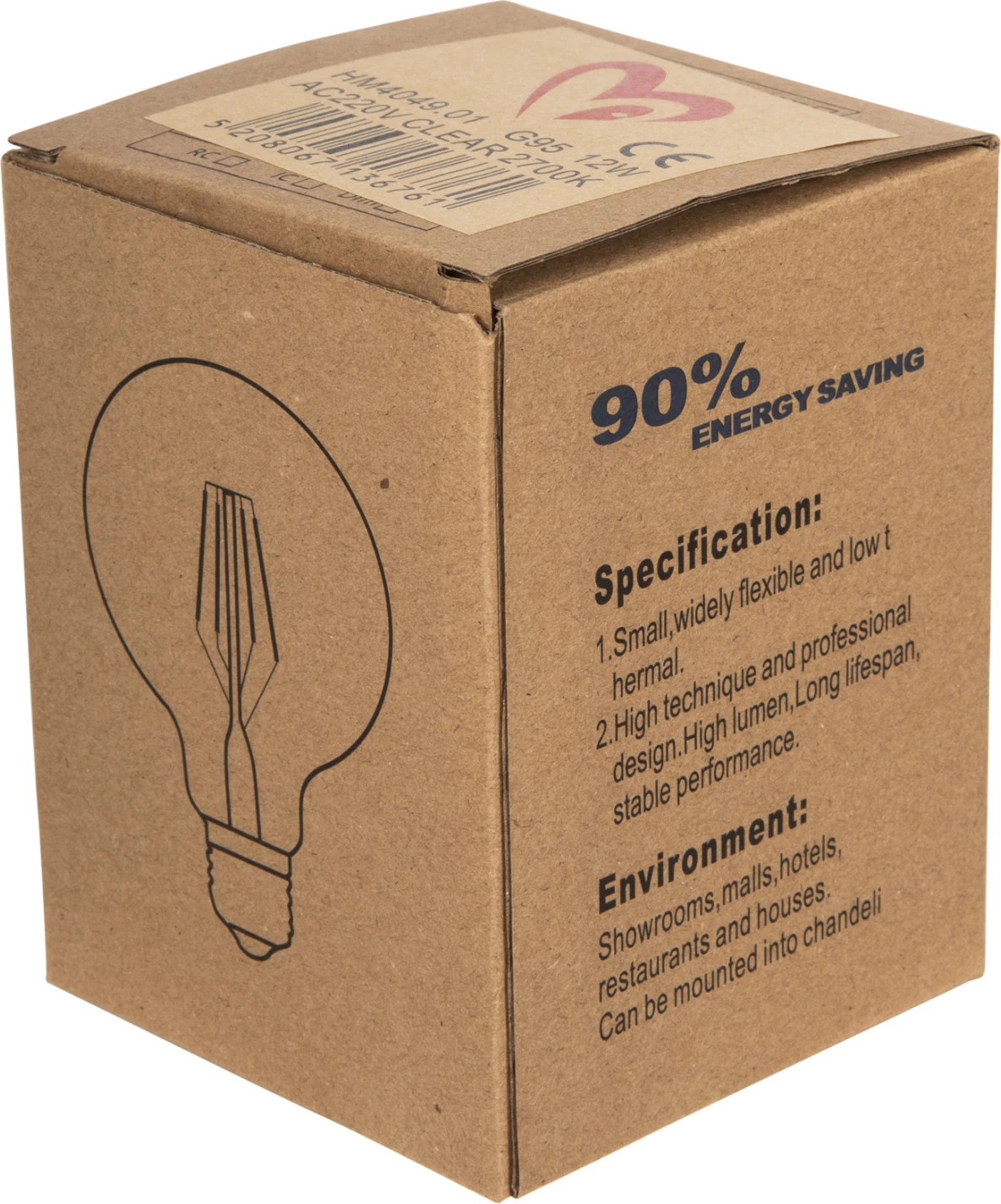 Žarnica GLOBO LED FILAMENT 12W E27 3000K prozorna