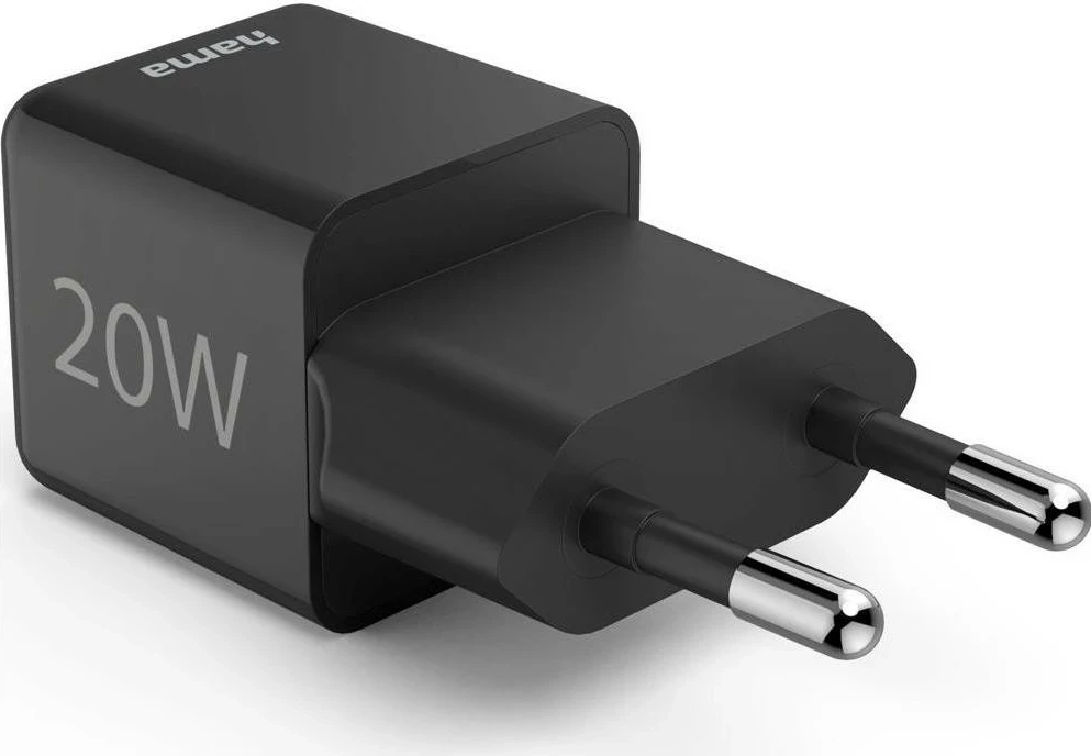 Polnilec Supermini 20W PD/QC 1x USB-C Hama, črn