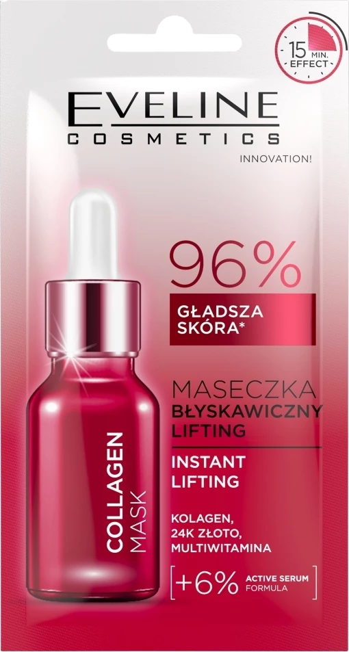 Instant lifting kolagenska maska Eveline Cosmetics, 8 ml