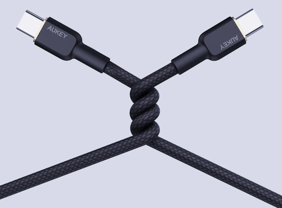 Nylon kabel USB-C 60W 3A 1,8 m črn AUKEY CB-NCC2
