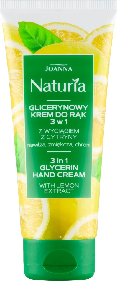 Krema za roke z glicerinom 3-v-1 z izvlečkom limone Joanna Naturia 100 g