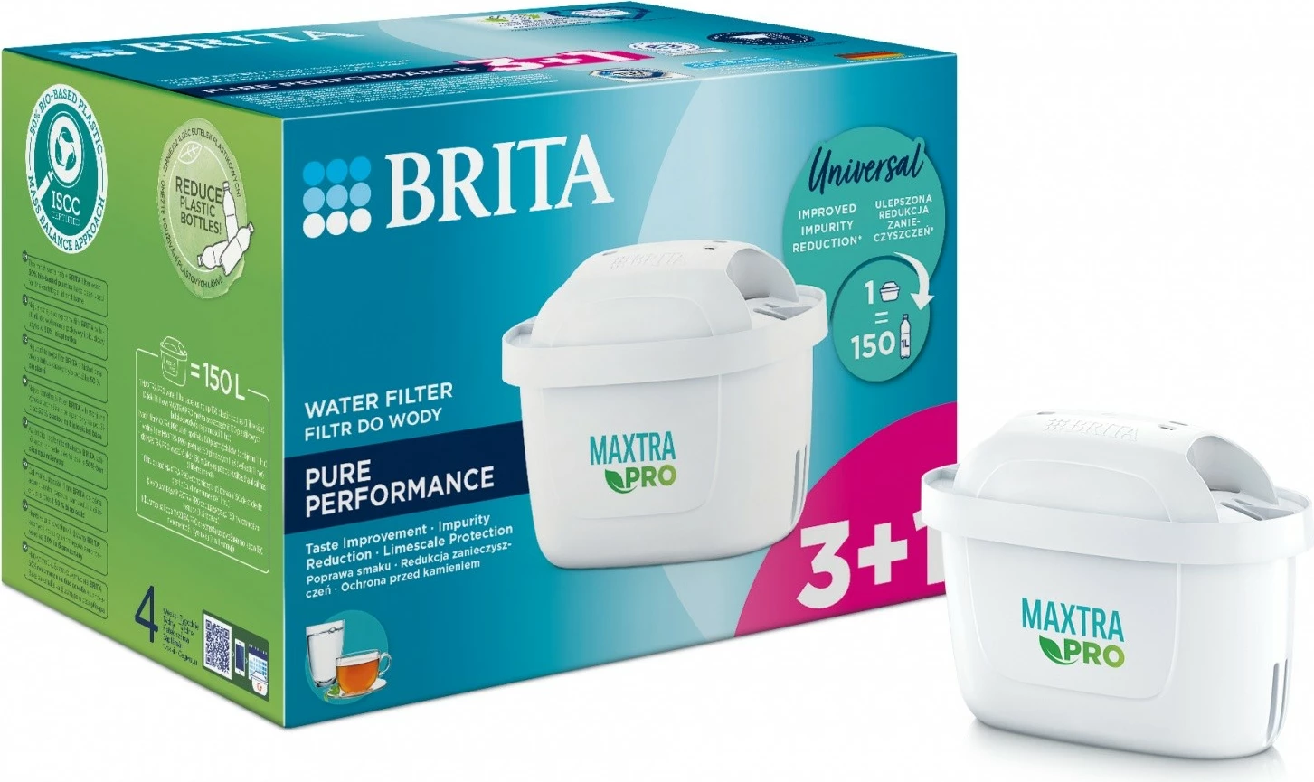 Filtrski vložki za vodo Brita Maxtra PRO Pure Performance, 3+1 kosi