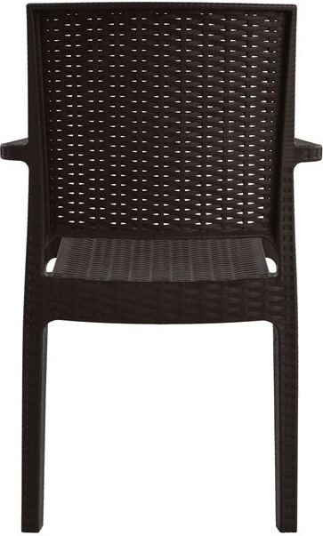 Stol z nasloni iz polipropilena temno rjave barve FH5134.02 57x55,5x89 cm, set 4 kosov