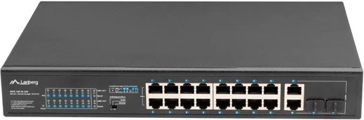PoE+ stikalo Lanberg 19" 16x 100Mb/2x Combo Gigabit Ethernet 250W