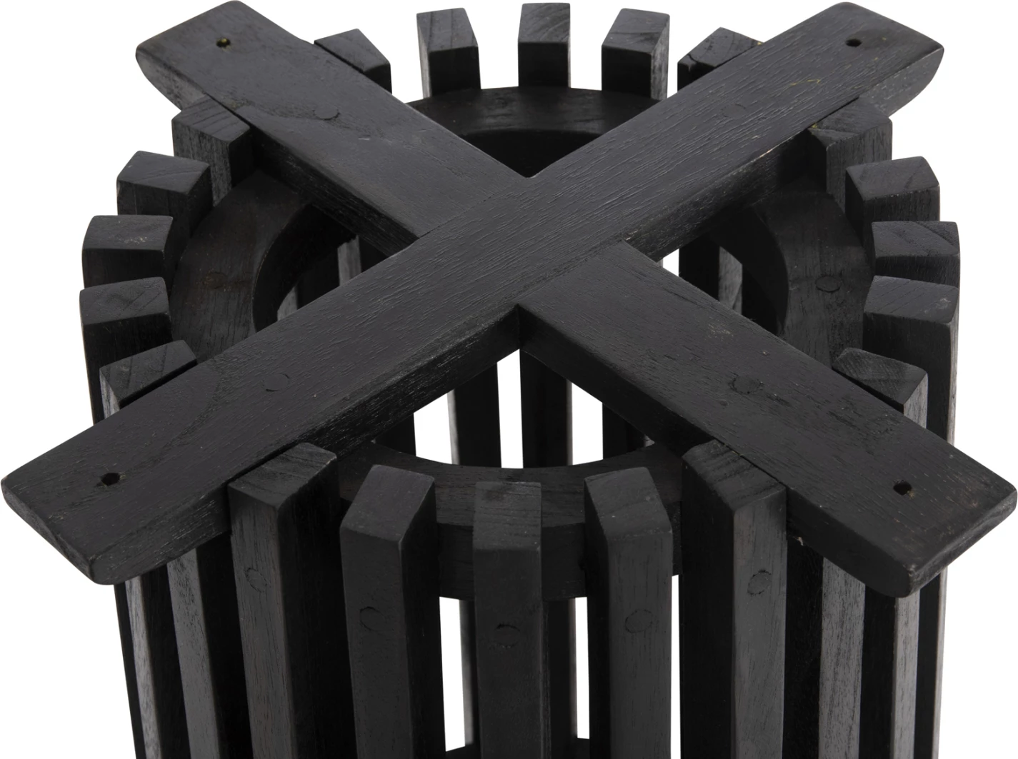 Okrogla osnova za barski stojalo srednje višine FRANTZ FH9857.12 iz mindi lesa v črni barvi Φ40x90Hcm