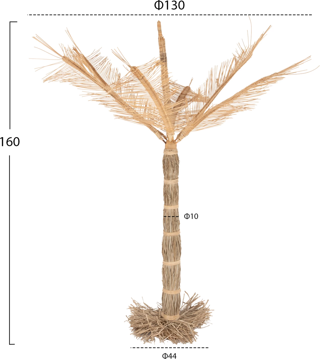 Dekorativno drevo FH7870 iz trave Mendong v naravni barvi Φ130x160Hcm