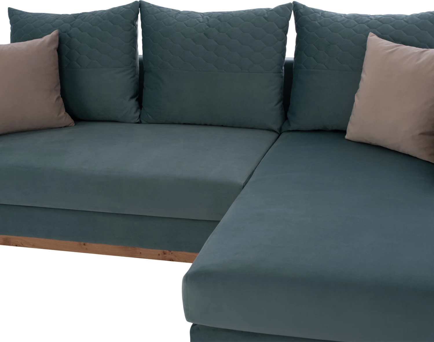 Kotna sedežna garnitura PORTOFINO, barva mete, visoke noge, 2 kosa, zamenljiva, odporna na madeže in vodo