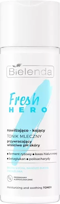 Tonik mleko za suho in občutljivo kožo Bielenda Fresh Hero, 200 ml
