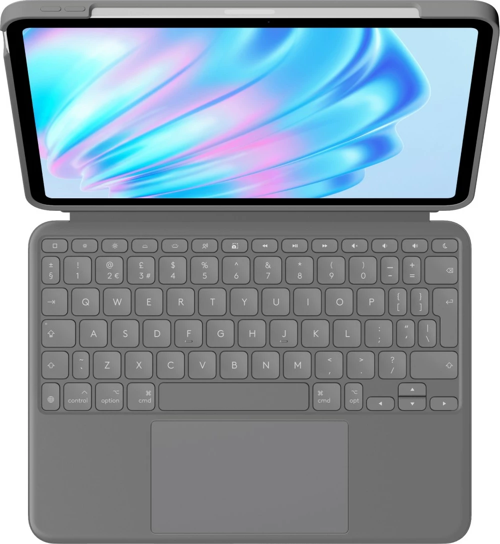 Tastaturna ovitek z dodatno tipkovnico Logitech Combo Touch, QWERTY UK, s sledilno ploščico, za iPad Air 11-inch, siva